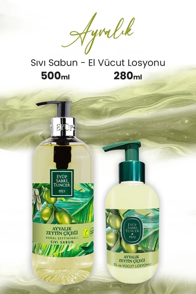 Eyüp Sabri Tuncer Ayvalık Zeytin Vücut Losyonu 280 ml ve Sıvı Sabun 500 ml ürün görseli 1