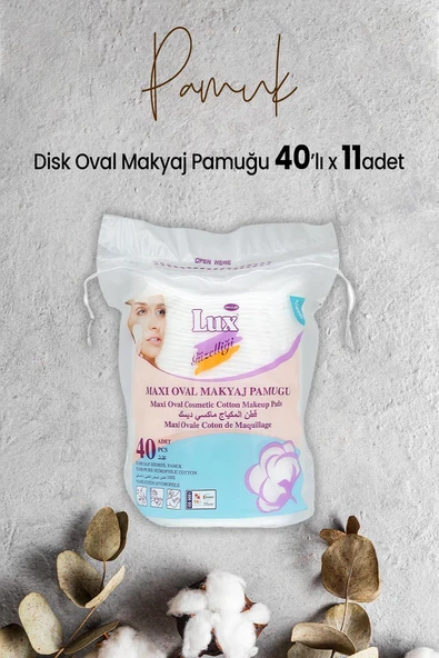 Lux Disk Oval Makyaj Pamuğu 40' lı x 11 Adet ürün görseli 1