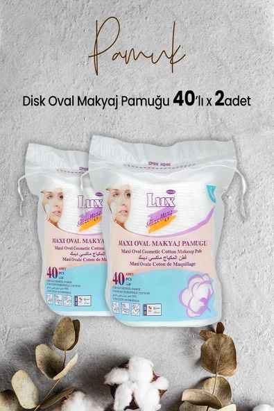 Lux Disk Oval Makyaj Pamuğu 40' lı x 2 Adet ürün görseli 1