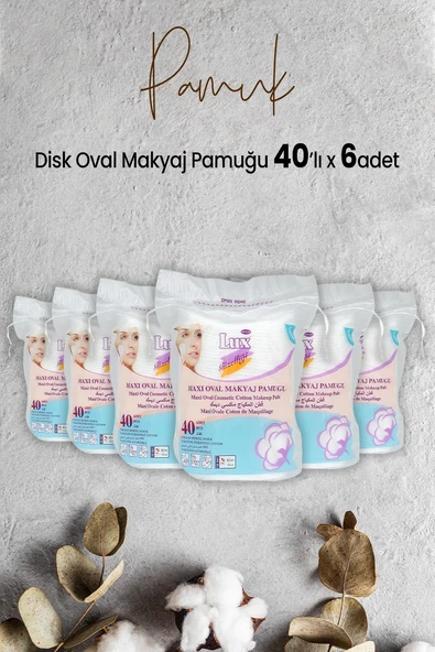 Lux Disk Oval Makyaj Pamuğu 40' lı x 6 Adet ürün görseli 1