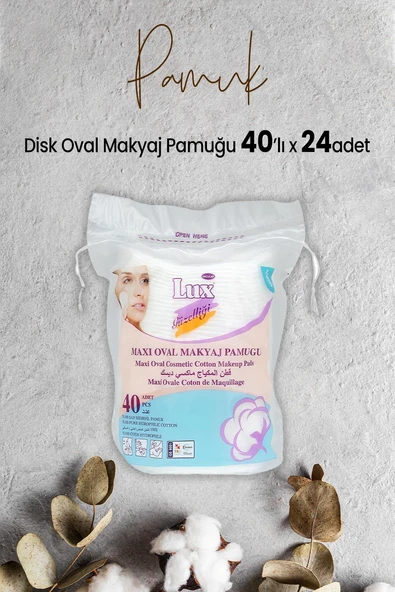 Lux Disk Oval Makyaj Pamuğu 40' lı x 24 Adet ürün görseli 1