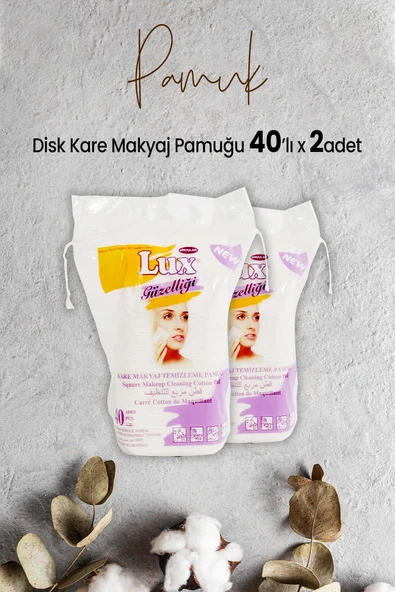 Lux Disk Kare Makyaj Pamuğu 40' lı x 2 Adet ürün görseli 1