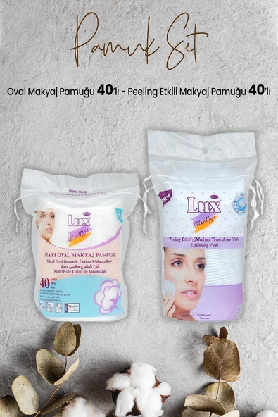 Lux Peeling Etkili Makyaj Pamuğu 40' lı ve Oval Makyaj Pamuğu 40' lı ürün görseli 1