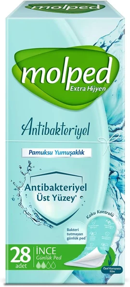 Molped Antibakteriyel İnce 28'li Günlük Ped ürün görseli 1
