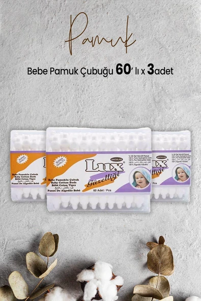 Lux Bebe Pamuk Çubuğu 60' lı x 3 Adet ürün görseli 1