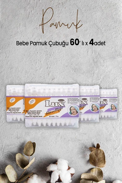 Lux Bebe Pamuk Çubuğu 60' lı x 4 Adet ürün görseli 1