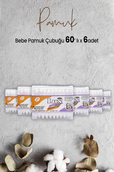 Lux Bebe Pamuk Çubuğu 60' lı x 6 Adet ürün görseli 1