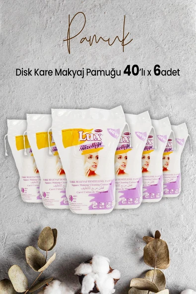 Lux Disk Kare Makyaj Pamuğu 40' lı x 6 Adet ürün görseli 1