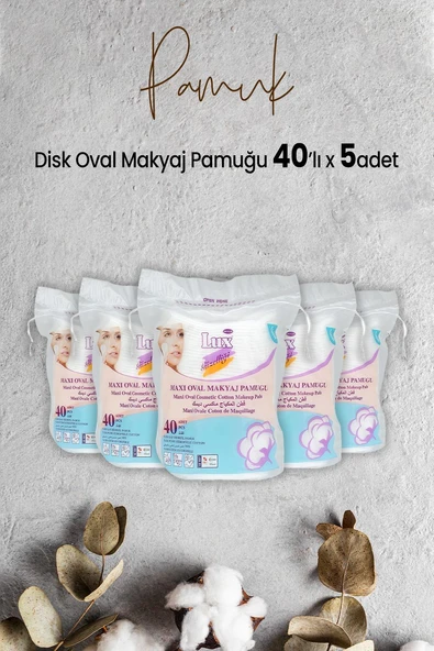 Lux Disk Oval Makyaj Pamuğu 40' lı x 5 Adet ürün görseli 1
