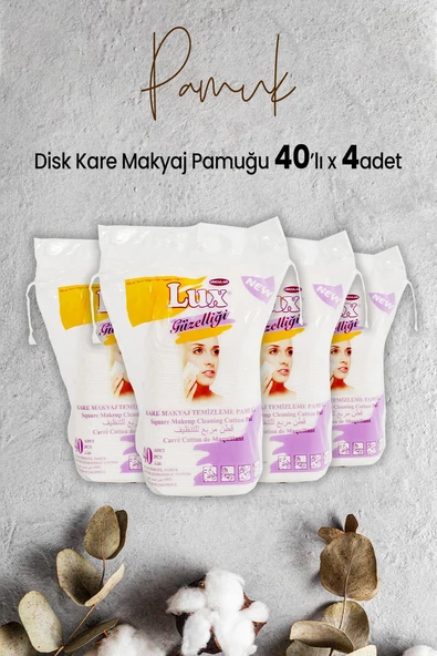 Lux Disk Kare Makyaj Pamuğu 40' lı x 4 Adet ürün görseli 1