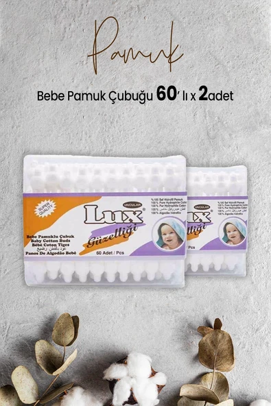 Lux Bebe Pamuk Çubuğu 60' lı x 2 Adet ürün görseli 1