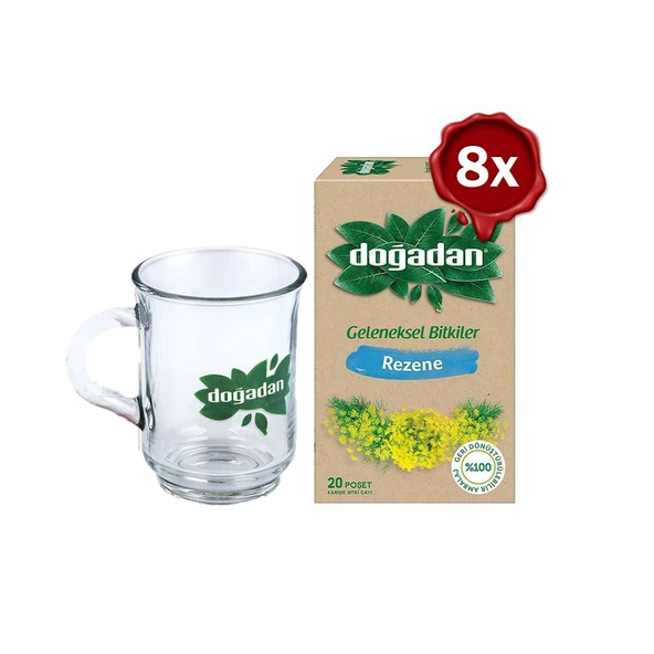 Doğadan Rezene Bitki Çayı 20' li x 8 ve Doğadan Cam Bardak Hediyeli ürün görseli 1