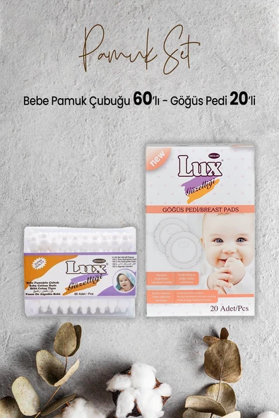 Lux Bebe Pamuk Çubuğu 60' lı ve Göğüs Pedi 20' li ürün görseli 1