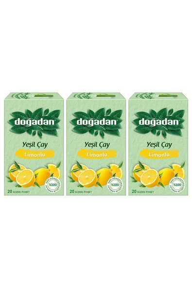 Doğadan Yeşil Çay Limonlu 20'li x 3 - Resim 2