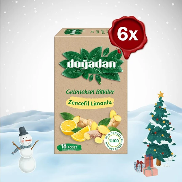 Doğadan Yılbaşı Paketi Zencefil Limonlu Bitki Çayı 18'li x 6 ürün görseli 1