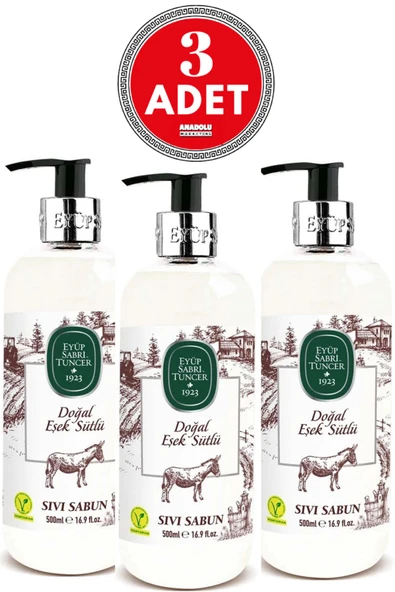 Eyüp Sabri Tuncer Doğal Eşek Sütlü Sıvı Sabun 500 ml x 3 Adet ürün görseli 1