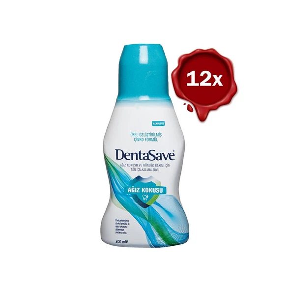 DentaSave Ağız Çalkalama Suyu Ağız Kokusu Çinko Formül 300 ml x 12 dvc-5004739-17150 ürün görseli 1