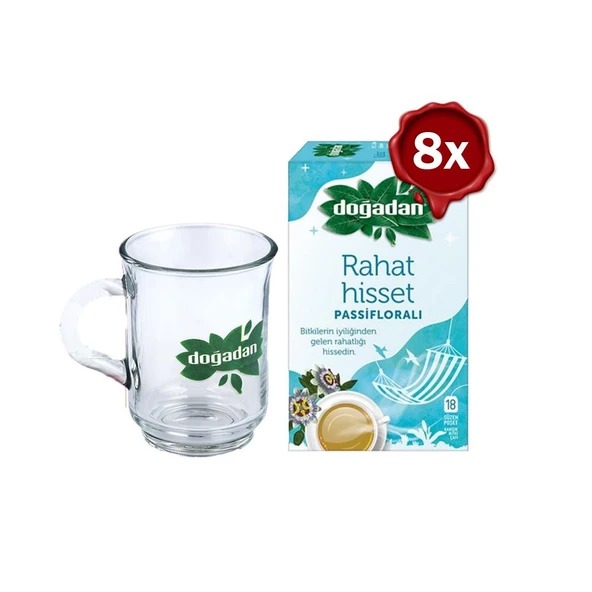 Doğadan Rahat Hisset Passifloralı 18'li x 8 ve Doğadan Cam Bardak Hediyeli ürün görseli 1