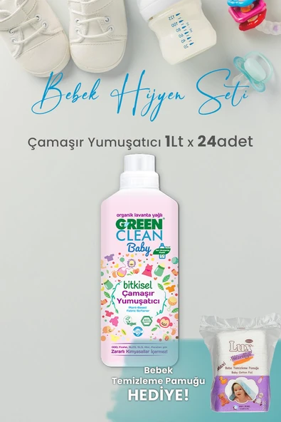 U Green Clean Baby Çamaşır Yumuşatıcı 1 L x 24 Adet ve Hediyeli ürün görseli 1