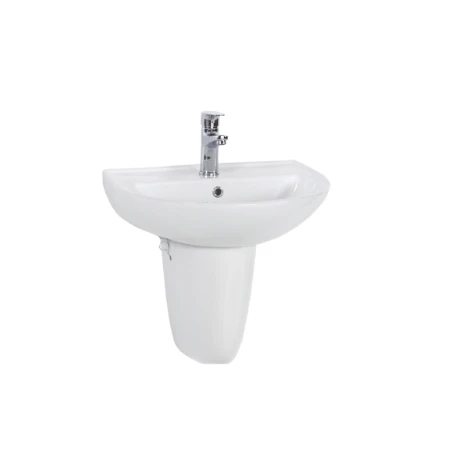 Creavit Yarım Ayak Oval Lavabo 40X50 cm Beyaz TP155 ürün görseli 1