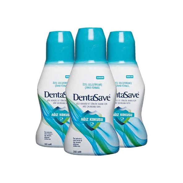 DentaSave Ağız Çalkalama Suyu Ağız Kokusu Çinko Formül 300 ml x 3 dvc-5004716-17116 ürün görseli 1