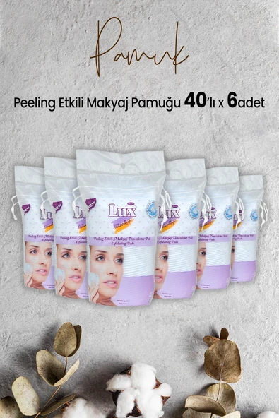 Lux Peeling Etkili Makyaj Pamuğu 40' lı x 6 Adet ürün görseli 1