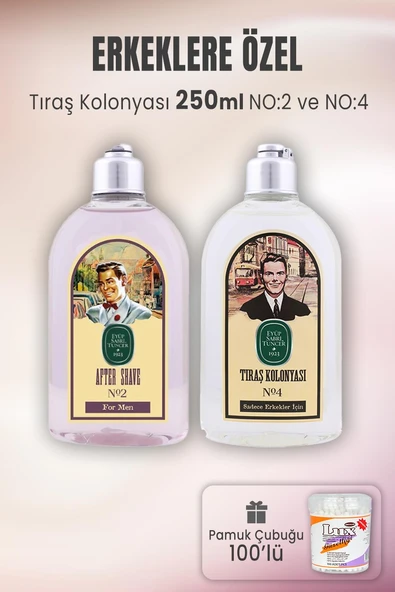 Eyüp Sabri Tuncer Tıraş Kolonyası No 2, No 4 ve Pamuk Çubuğu 100' lü ürün görseli 1