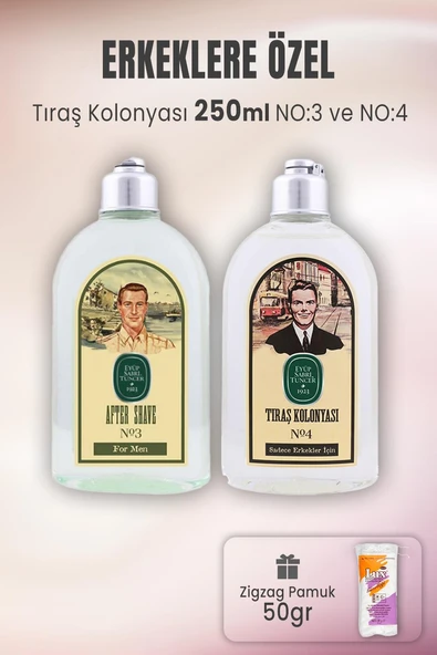 Eyüp Sabri Tuncer Tıraş Kolonyası No 3, No 4 ve Zigzag Pamuk 50 gr ürün görseli 1