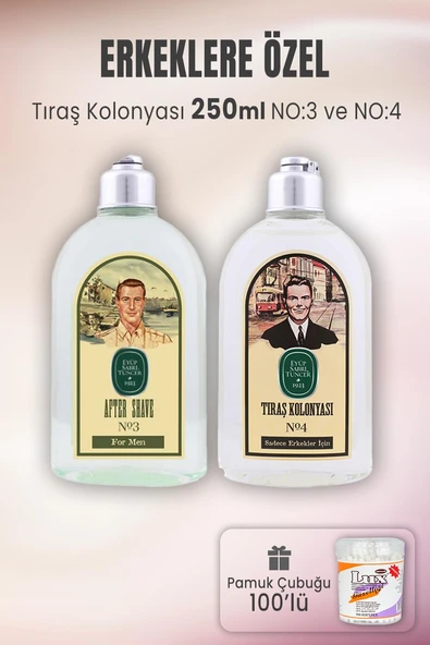 Eyüp Sabri Tuncer Tıraş Kolonyası No 3, No 4 ve Pamuk Çubuğu 100' lü ürün görseli 1