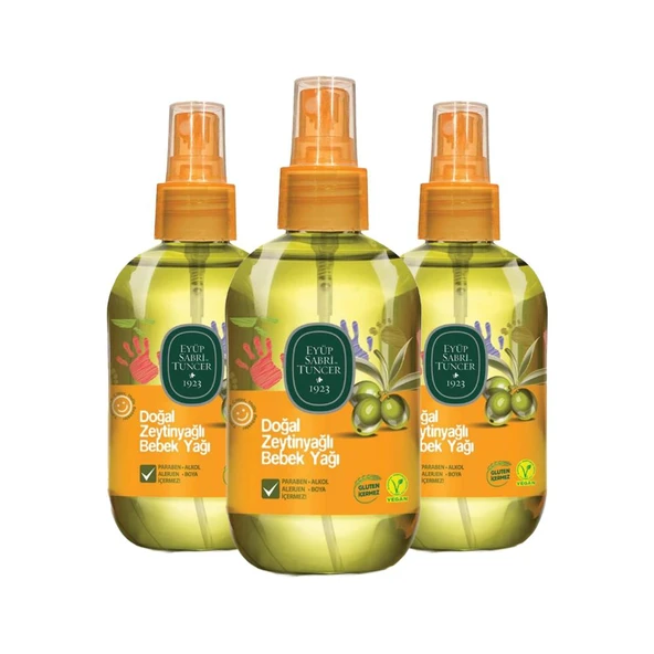 Eyüp Sabri Tuncer Doğal Zeytinyağlı Bebek Yağı 280 ml x 3 ürün görseli 1