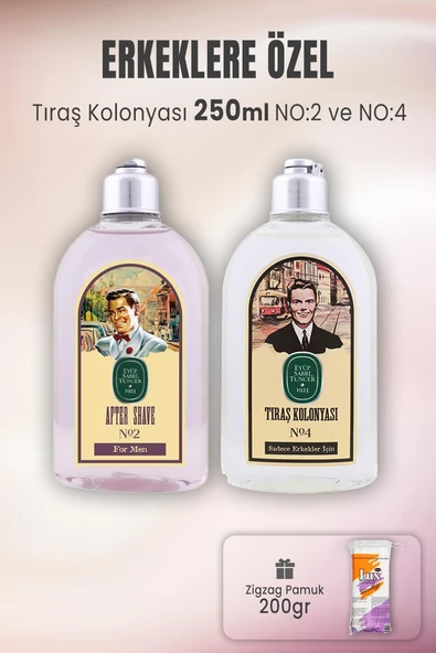 Eyüp Sabri Tuncer Tıraş Kolonyası No:2, No:4 ve Zigzag Pamuk 200 gr ürün görseli 1