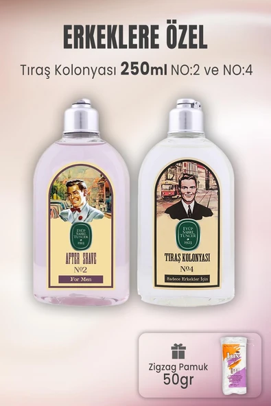 Eyüp Sabri Tuncer Tıraş Kolonyası No 2, No 4 ve Zigzag Pamuk 50 gr ürün görseli 1