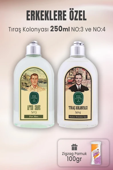 Eyüp Sabri Tuncer Tıraş Kolonyası No:3, No:4 ve Zigzag Pamuk 100 gr ürün görseli 1