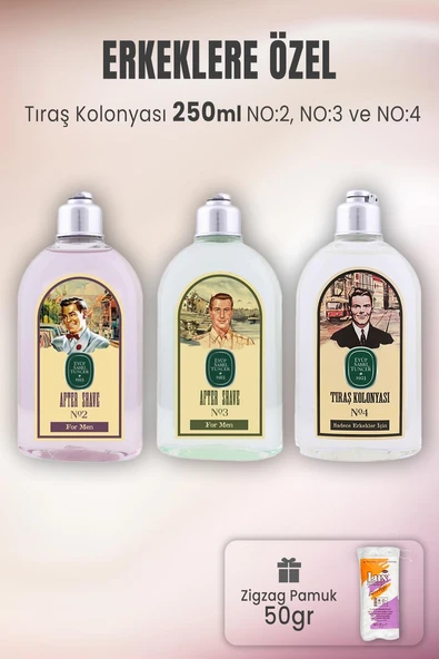 Eyüp Sabri Tuncer Tıraş Kolonyası Set 2-3-4 ve Zigzag Pamuk 50 gr ürün görseli 1