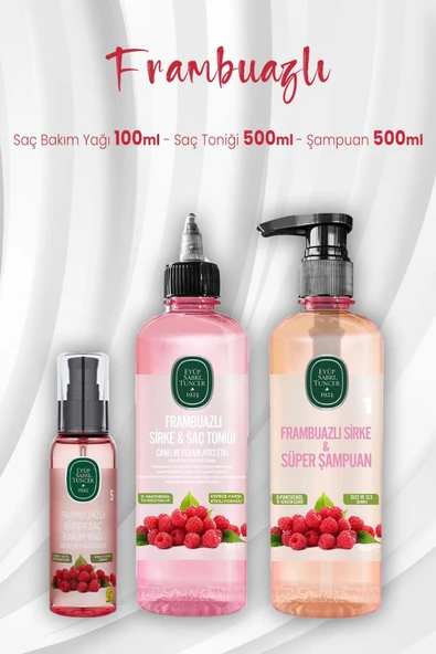 Eyüp Sabri Tuncer Frambuazlı Saç Yağı 100 ml, Şampuan 500 ml ve Toniği 500 ml ürün görseli 1