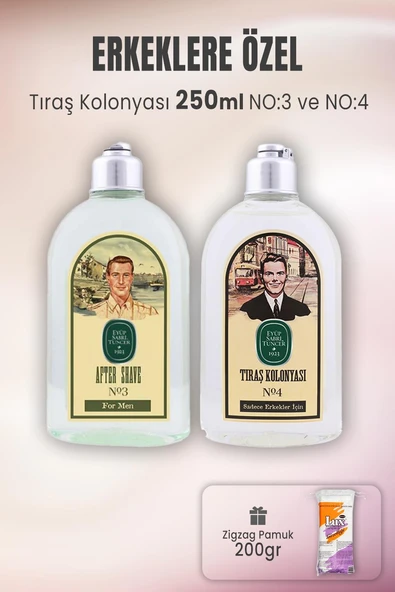 Eyüp Sabri Tuncer Tıraş Kolonyası No:3, No:4 ve Zigzag Pamuk 200 gr ürün görseli 1