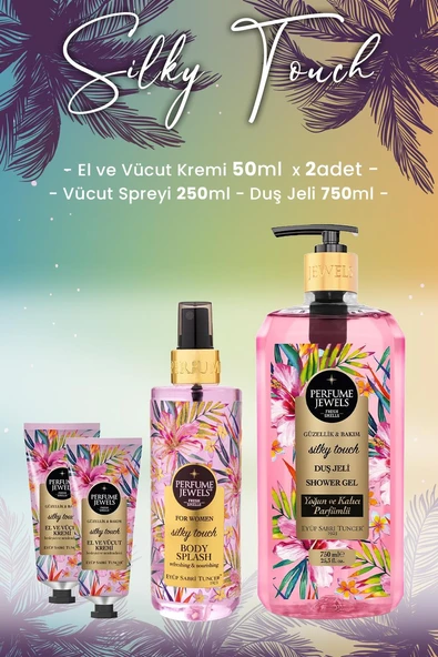 Eyüp Sabri Tuncer Silky Touch Vücut Spreyi 250 ml, Duş Jeli 750 ml ve Krem 50 ml x 2 Adet ürün görseli 1