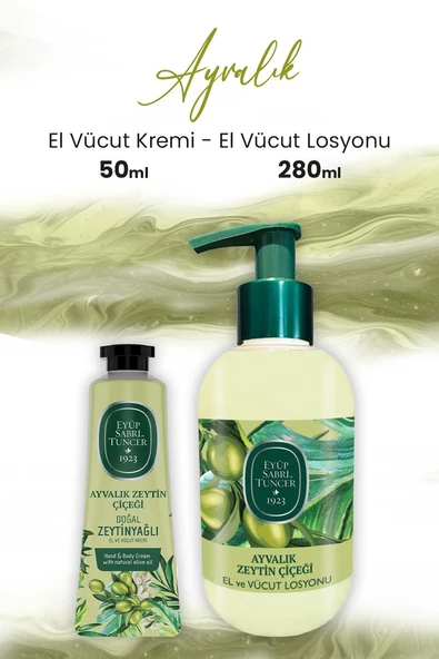 Eyüp Sabri Tuncer Ayvalık Zeytin Vücut Losyonu 280 ml ve El Vücut Kremi 50 ml ürün görseli 1