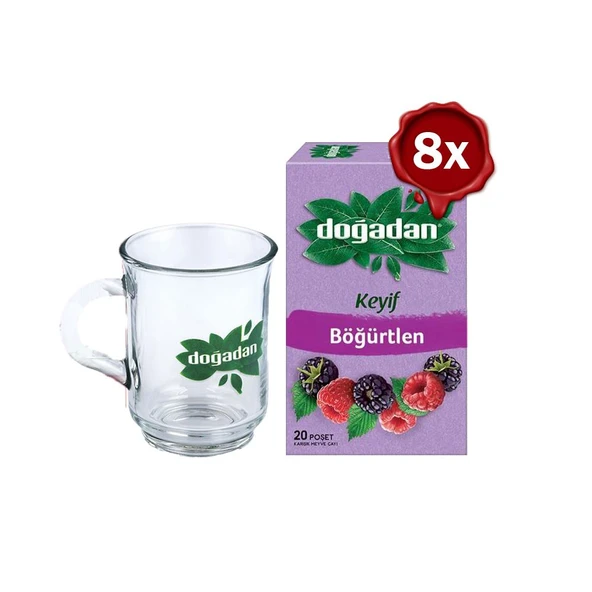 Doğadan Böğürtlenli Karışık Meyve Çayı 20' li ve Doğadan Cam Bardak Hediyeli ürün görseli 1