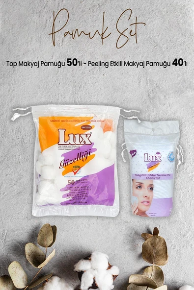 Lux Peeling Etkili Makyaj Pamuğu 40' lı ve Top Makyaj Pamuğu 50'li ürün görseli 1