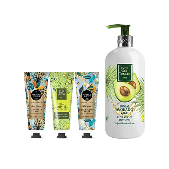 Eyüp Sabri Tuncer Perfume Jewels Deep, Blue, Zeytinyağlı El Kremi 50 ML Ve Avokadolu Losyon 500 ml ürün görseli 1