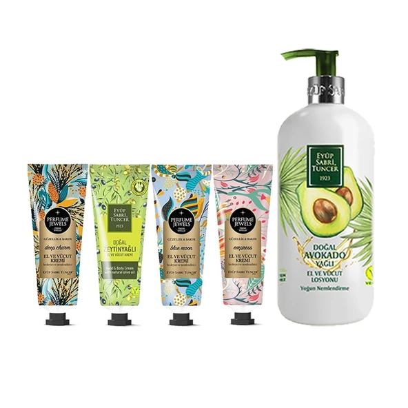 Eyüp Sabri Tuncer Perfume Jewels Empress, Deep, Blue, Zeytinyağlı El Kremi 50 ML ve Avokado Losyon 500 ml ürün görseli 1