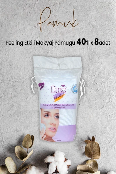 Lux Peeling Etkili Makyaj Pamuğu 40' lı x 8 Adet ürün görseli 1