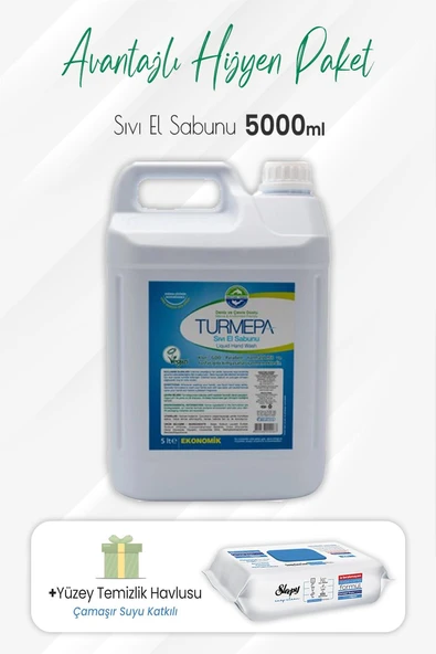 Turmepa Sıvı Sabun 5 lt ve Çamaşır Sulu Yüzey Temizlik 100' lü ürün görseli 1