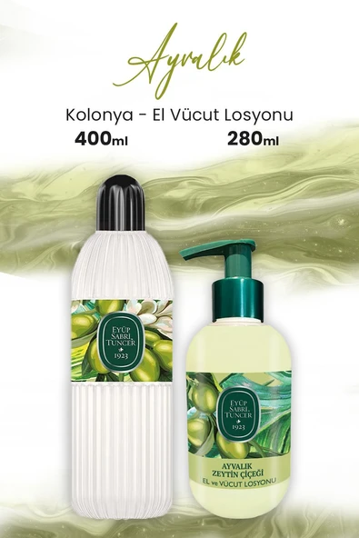 Eyüp Sabri Tuncer Ayvalık Zeytin Vücut Losyonu 280 ml ve Kolonya 400 ml ürün görseli 1