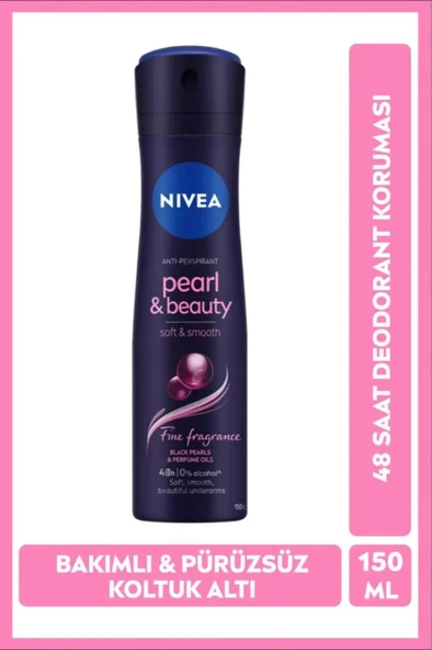 NIVEA Kadın Sprey Deodorant Pearl&Beauty Fine Fragrance 150ml, Ter Kokusuna Karşı 48 Saat Etkili ürün görseli 1