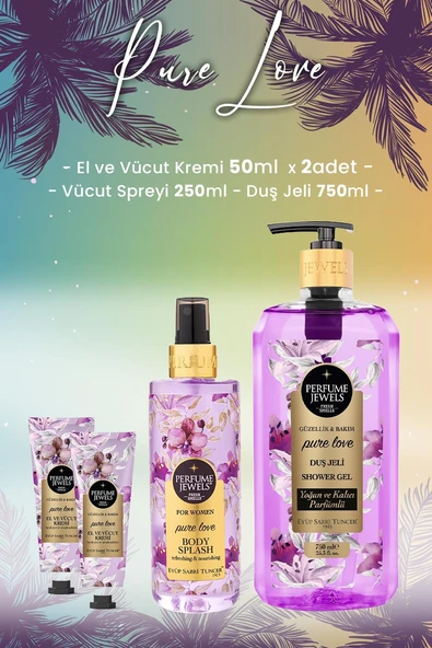 Eyüp Sabri Tuncer Pure Love Vücut Spreyi 250 ml, Duş Jeli 750 ml ve Krem 50 ml x 2 Adet ürün görseli 1