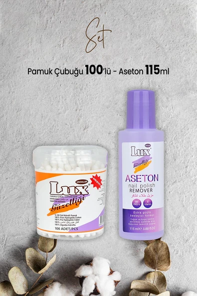 Lux Pamuk Çubuğu 100' lü ve Aseton 115 ml ürün görseli 1