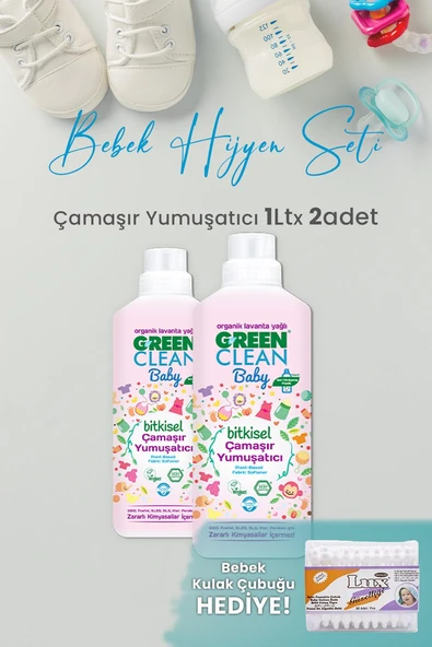 U Green Clean Baby Çamaşır Yumuşatıcı 1 L x 2 Adet ve hediyeli ürün görseli 1