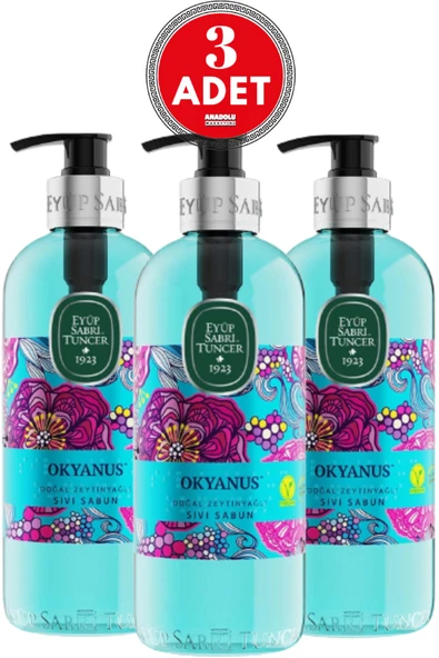 Eyüp Sabri Tuncer Doğal Zeytinyağlı Sıvı Sabun Okyanus 500 ml x 3 Adet ürün görseli 1
